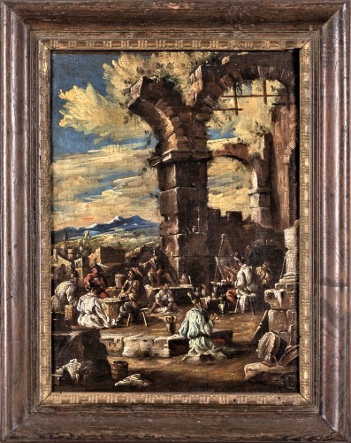 Paintings & Drawings  - Capricci with architectural ruins  - Alessandro Magnasco (1667- 1749)